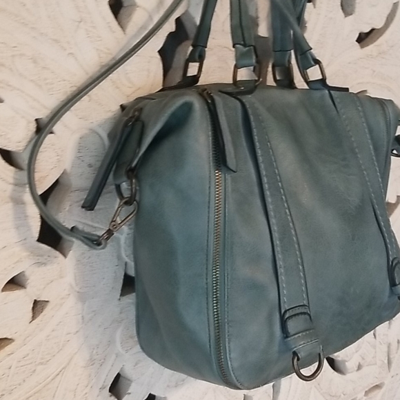 Vegan leather hobo medium Robin Blue Larger Satchel Vegan Leather Hobo bag - Picture 9 of 11